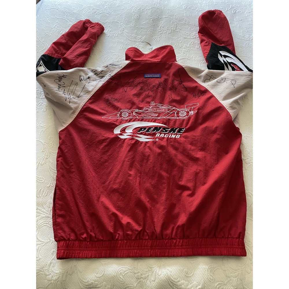 Vintage Penske Racing Autographed Jacket Men's Large Indy Speedgear